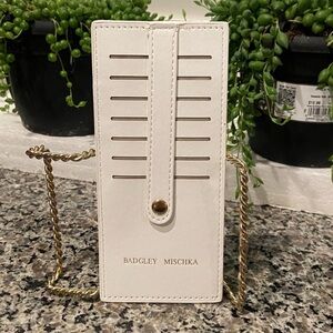 Badgley Mischka White Card Holder